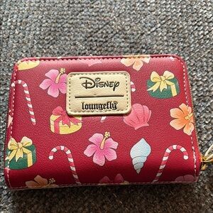 Disney Loungefly Zip Around Wallet. LILO and Angel Christmas themed. NWT